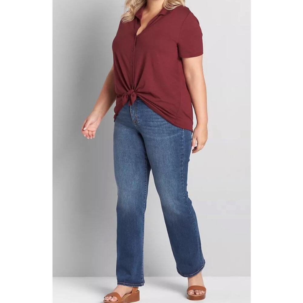 Lane Bryant Signature Fit Boot Jean Blue Denim 22 Short Casual Wardrobe Basics - Picture 3 of 15